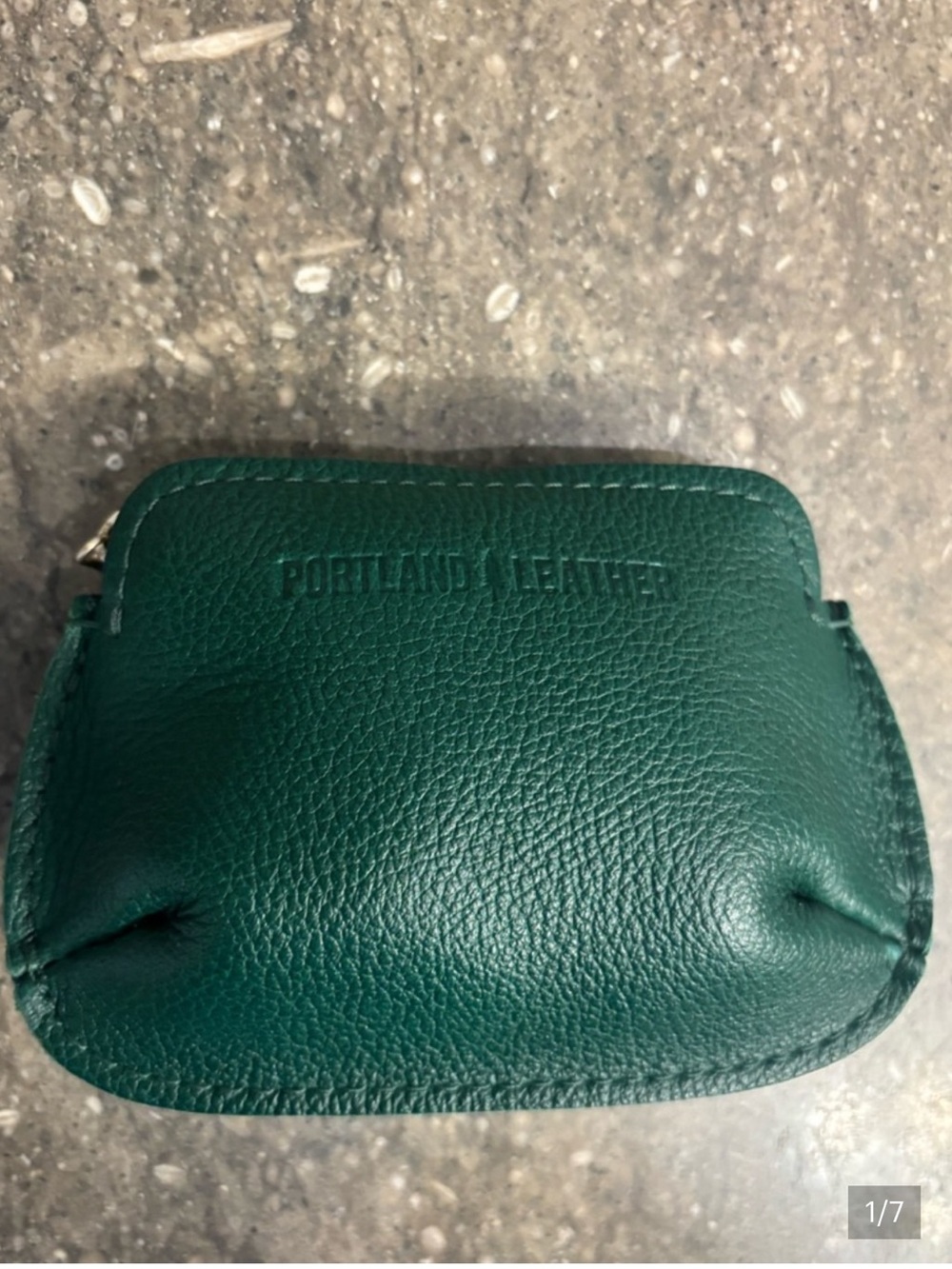 Portland Leather Forest Green Pebbled Leather Coin Case - Picture 1 of 7